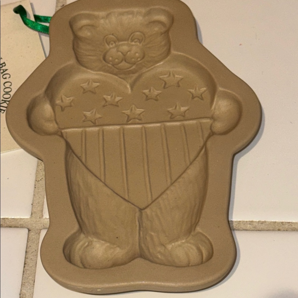 BROWN BAG COOKIE ART SHORTBREAD MOLD “Patriotic Bear 1995” 🐈‍⬛